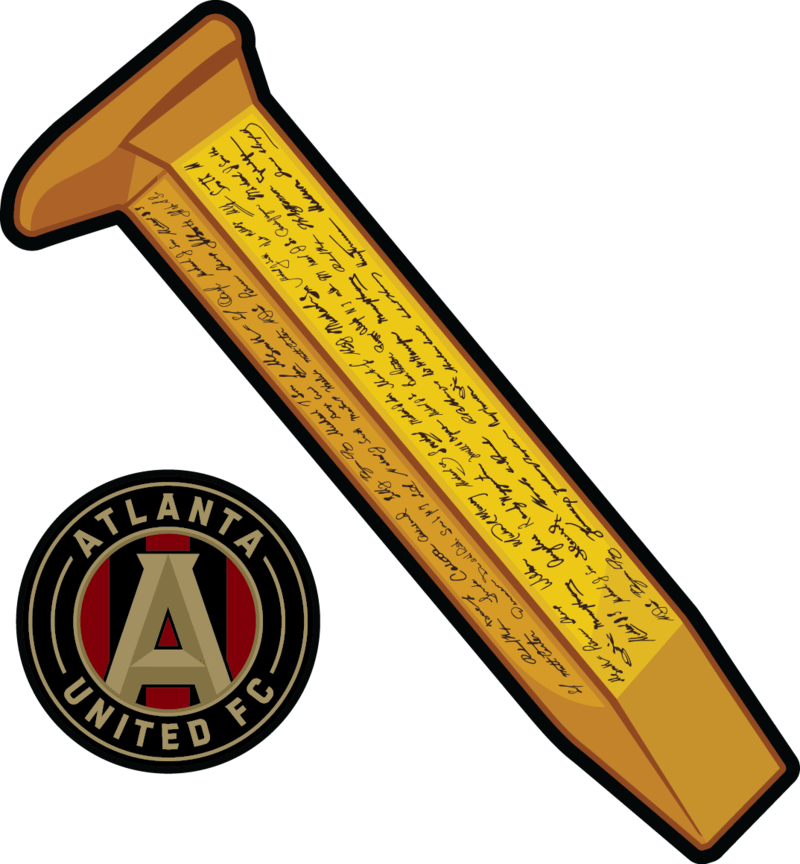 The Golden Spike And More The Heart Sticker Company - Atlanta United Spike Png (800x864), Png Download