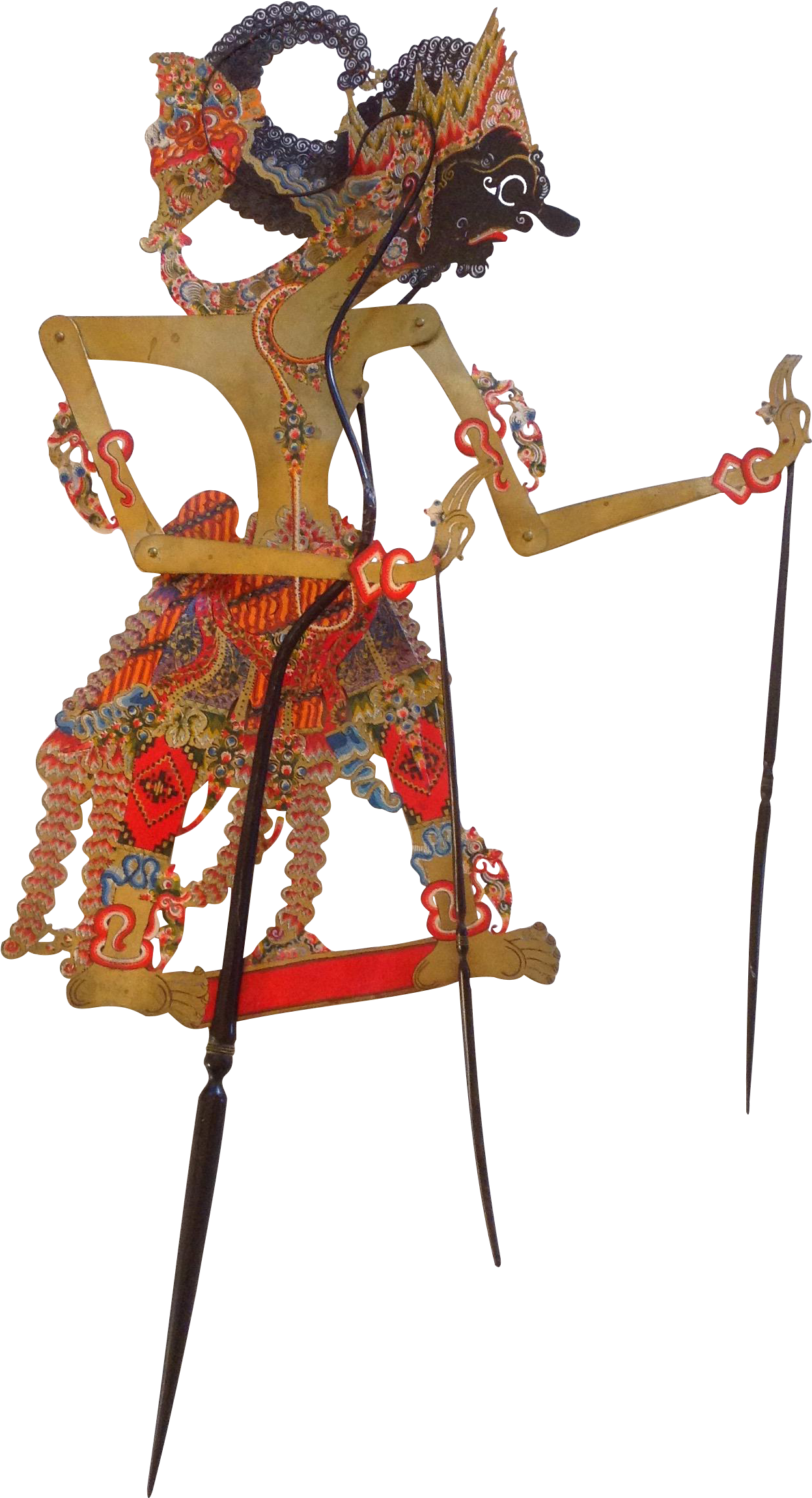 Indonesian Shadow Puppet, Wayang Kulit, Dursasana On - Wayang Kulit Puppet Png (1384x2552), Png Download