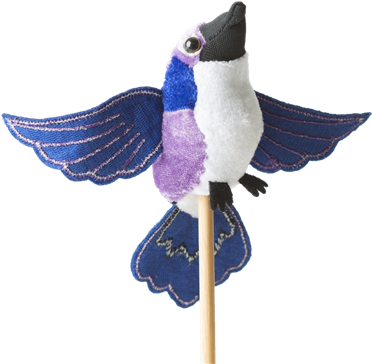 The Puppet Company Pc002142 Purple Hummingbird - Plush (400x375), Png Download