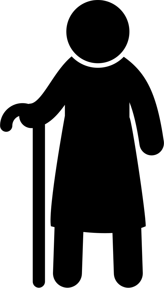 Old Man Standing With A Cane Comments - Old Man Free Vector (560x981), Png Download