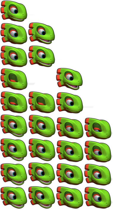 Yooka Laylee Toybox Talking Sprites Yooka - Yooka Laylee Head Sprites (380x703), Png Download