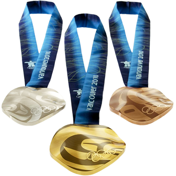 Corrine Hunt And Omer Arbel, Vancouver Winter Olympic - Vancouver 2010 Olympic Medals (350x349), Png Download