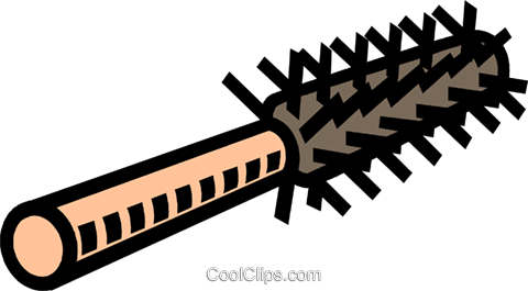 Curler Brush, Hair Brush Royalty Free Vector Clip Art - Hair Brush Vector Png (480x265), Png Download