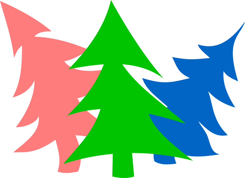 Nomura Free Vector - Season's Greetings Colorful Trees Christmas Card (800x580), Png Download
