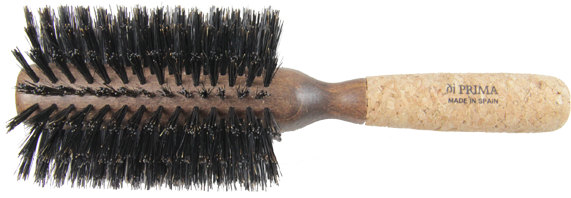 Cork Handle Round Wood Barrel Pure Boar Chive - Prima Hair Brush (600x400), Png Download