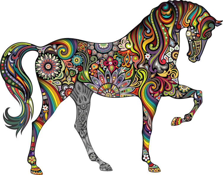 Svg Royalty Free Library Week Of Gratitude My And The - Colorful Horse (753x589), Png Download