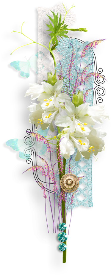 Studiomix50 Imaginationworld Palvinka Cluster07 - Border Design Sky Blue Flowers (478x1024), Png Download