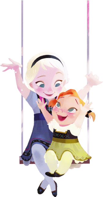 Young Anna Elsa - Young Frozen Elsa And Anna Clipart (521x706), Png Download