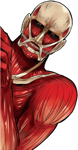 Moshi Moshi Villager San Colossal Titan Desu - Attack On Titan Titan Png (300x500), Png Download