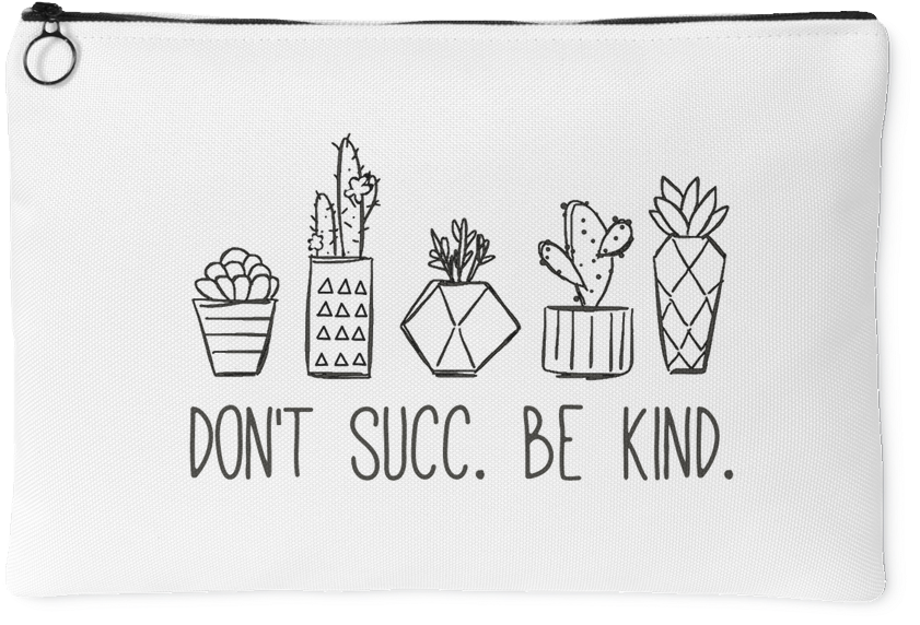 Don't Succ Be Kind Succulents Large Zip Pouch - Coin Purse (1024x1024), Png Download