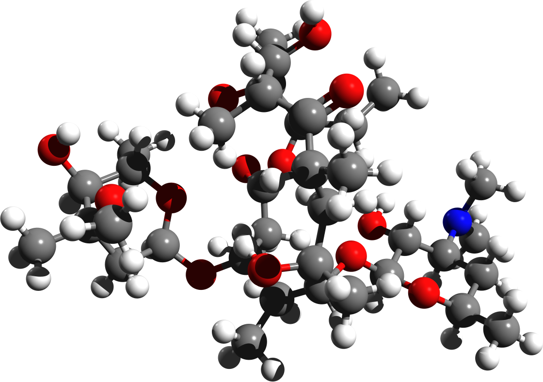 Erythromycin 3d Structure - Erythromycin Molecular Structure 3d (1120x788), Png Download