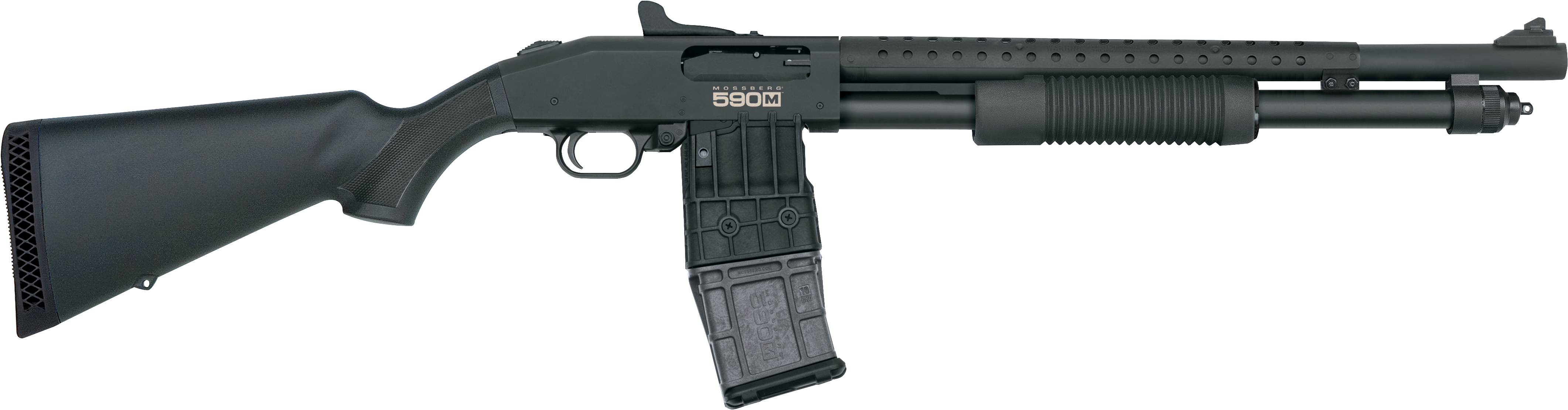 No Other Manufacturer Can Deliver The Durability, Innovation - Mossberg 590 Mag Fed (4681x1290), Png Download