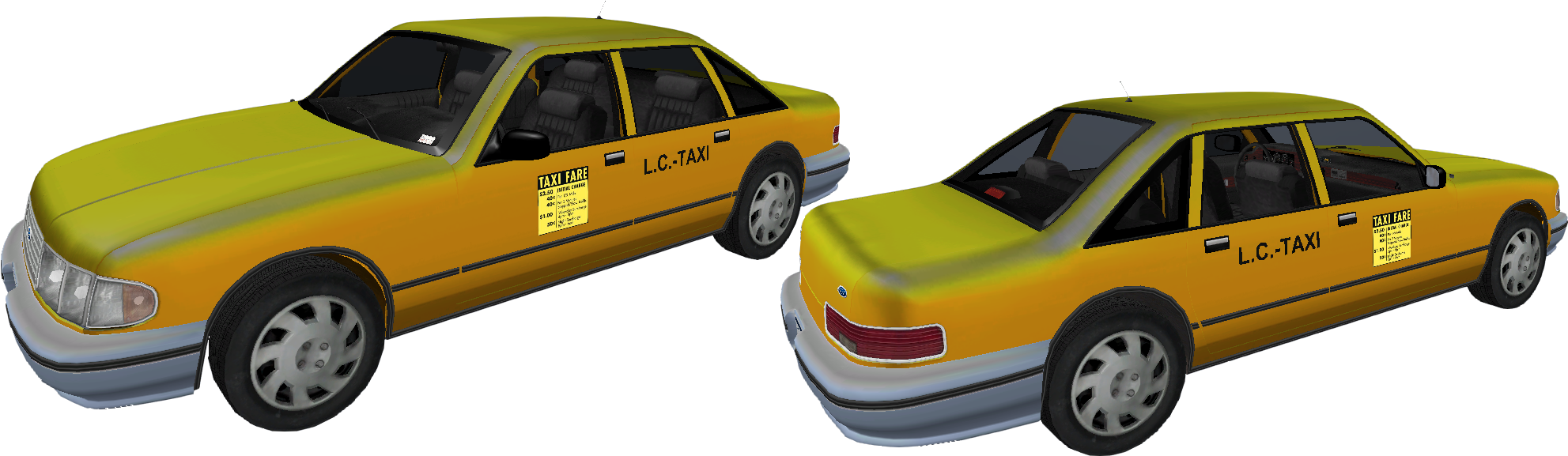 Gtaⅲ Hd Taxi - Custom Car (2000x588), Png Download