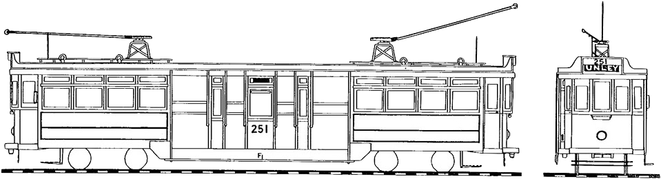 Mtt Adelaide Tram Type F - Technical Drawing (994x271), Png Download
