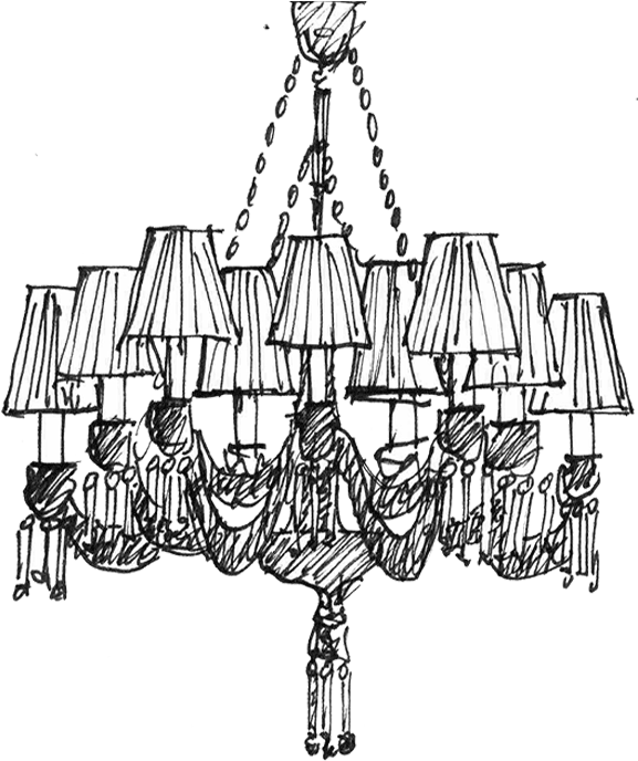 Sketch Cristal Chandelier - Chandelier Sketch (700x700), Png Download