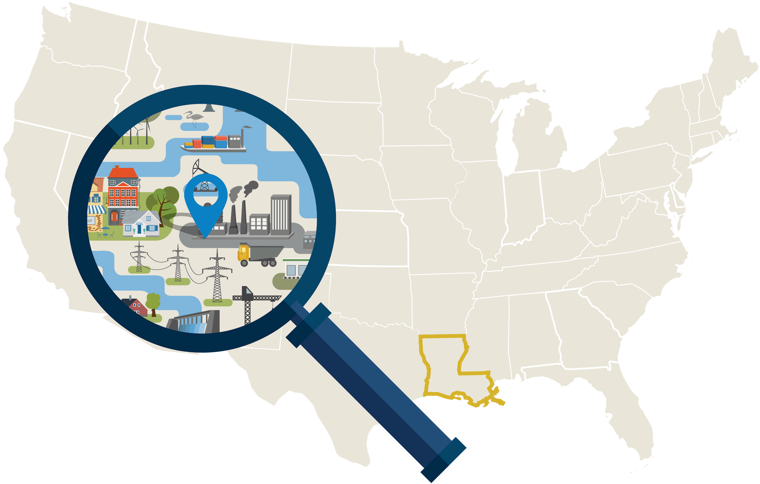 Louisiana's Safest Cities - Big Cities Are Surrounded By Suburbs Clipart (2624x1727), Png Download