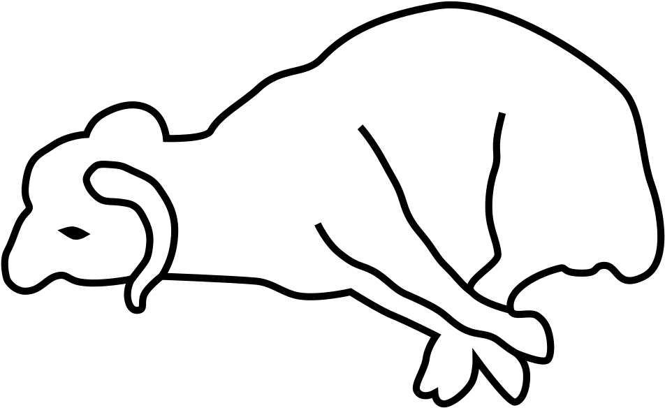 Open - Sacrificial Lamb Black And White (1000x617), Png Download