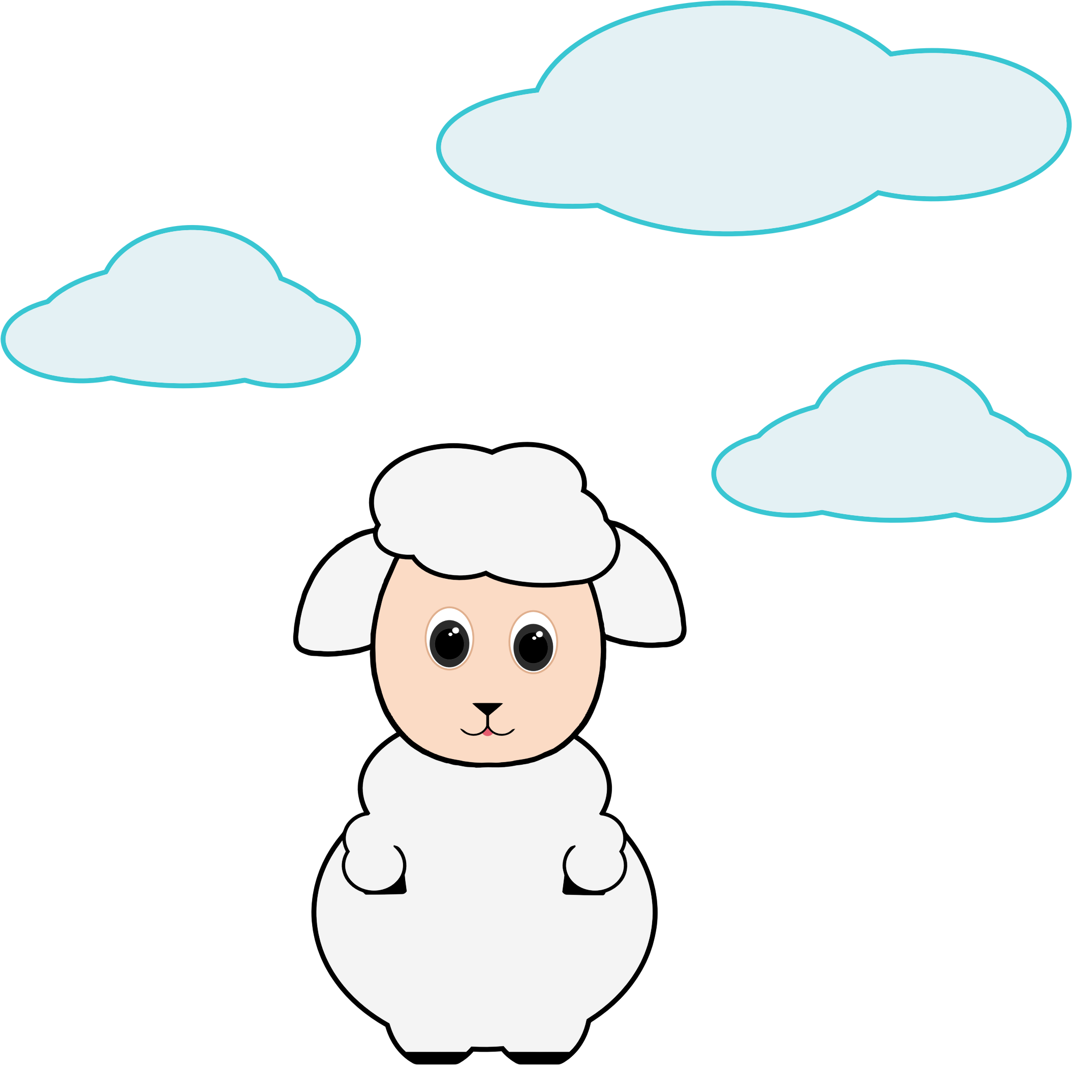 This Free Icons Png Design Of Cute Lamb In The Clouds (2109x2096), Png Download