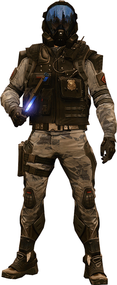 Security Guard Enemy - Security Guard (482x1154), Png Download