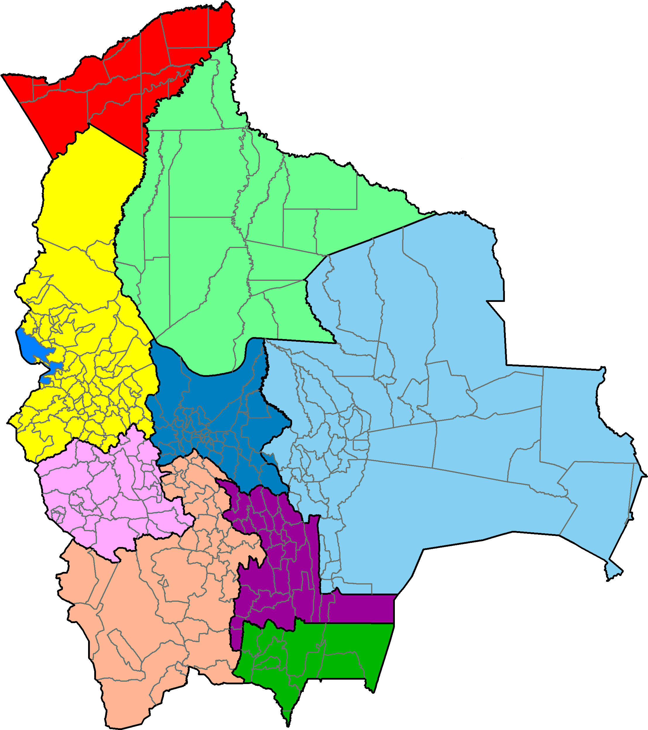 Bolivia Division - Clases De Mapas De Bolivia (2370x2672), Png Download