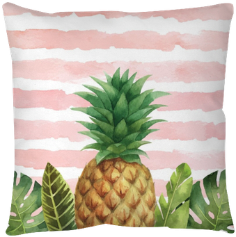 Watercolor Vector Banner Tropical Leaves And Pineapple - Watercolor Painting (400x400), Png Download