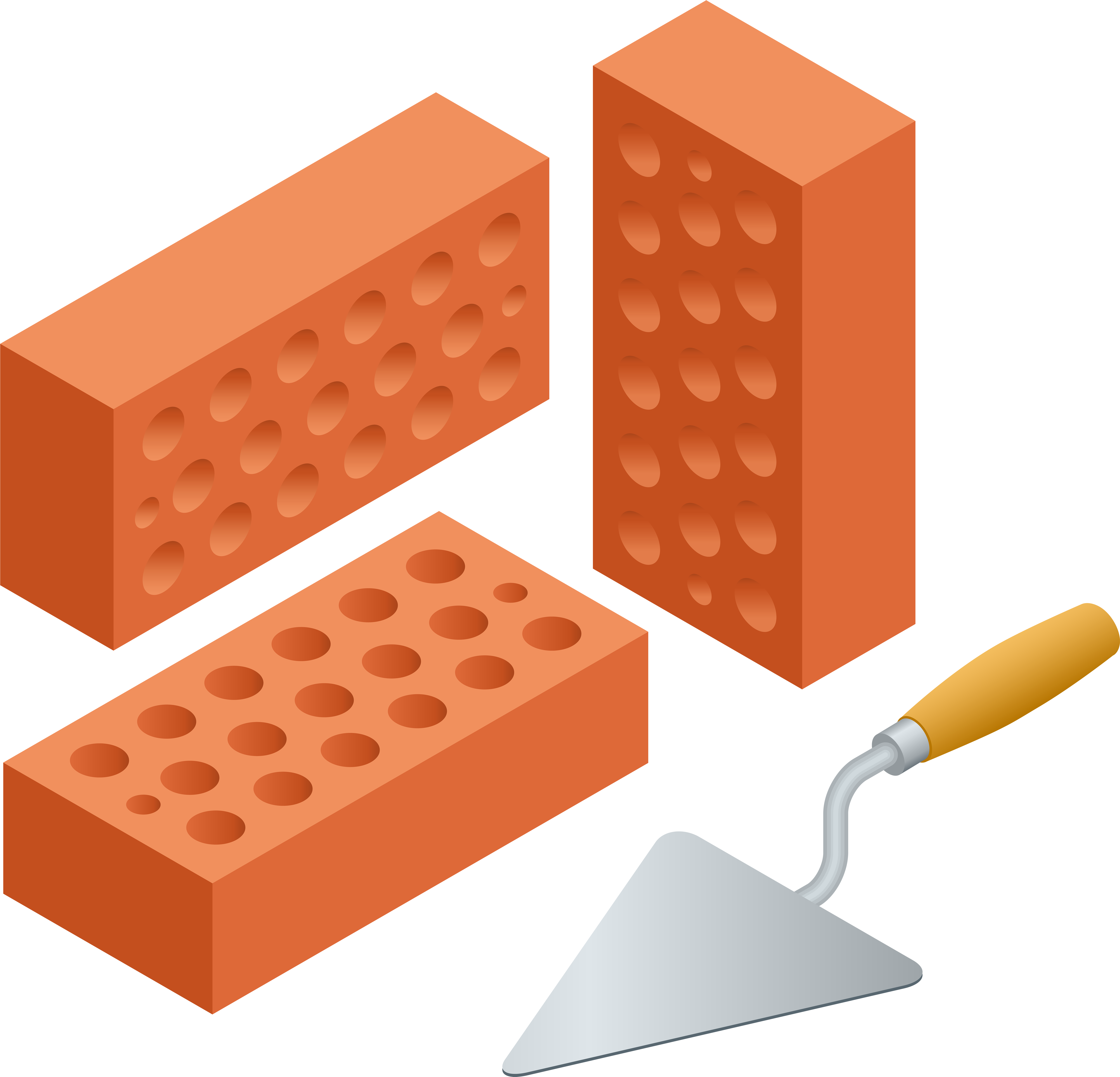 Trowel And Bricks Png Clip Art (8000x7747), Png Download