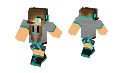 Mujer Gamer Skin Minecraft (500x300), Png Download