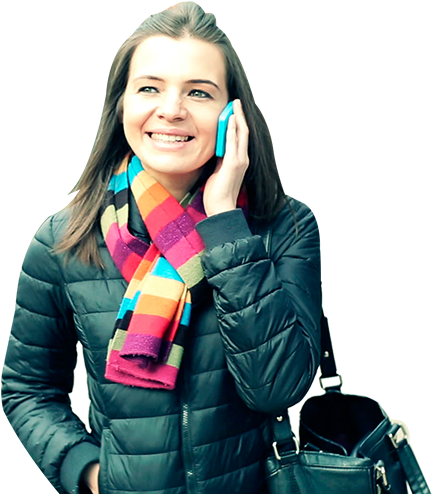 Chica Con Cel - Chica Con Celular Png (602x505), Png Download