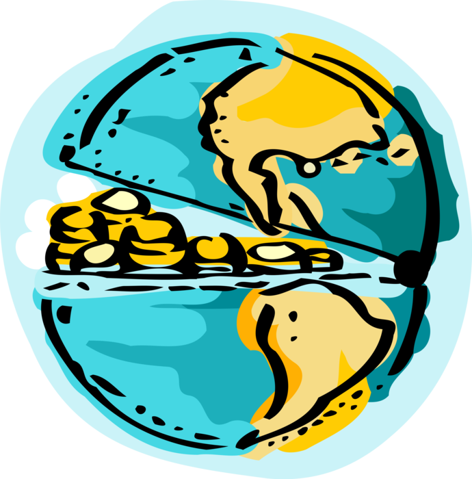 Vector Illustration Of Money Runs The World Planet - Money (690x700), Png Download