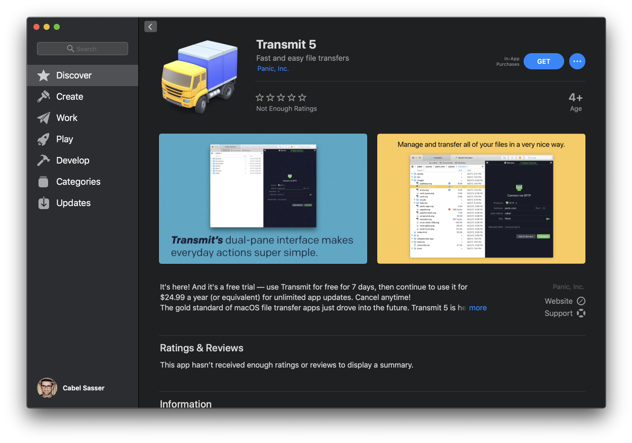 Transmit In The Mac App Store - Macos Mojave (1255x884), Png Download