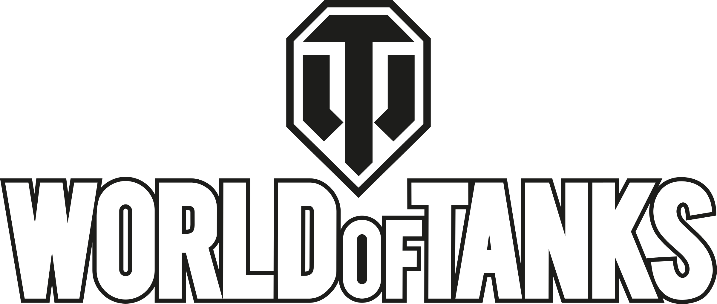 World Of Tanks Logo Png Transparent - World Of Tanks Logo Png (2400x1017), Png Download