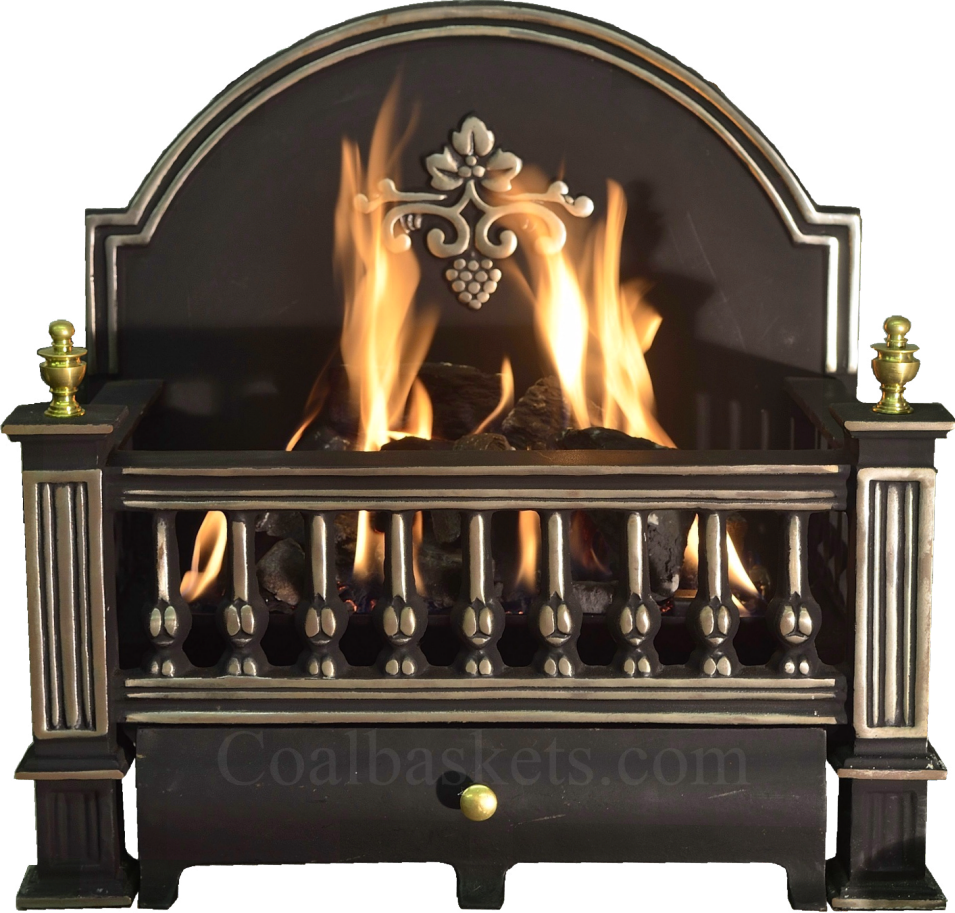 No Burners Or Coal Pan Visible Coals Appear As Random - Coal Basket Fireplace (955x913), Png Download