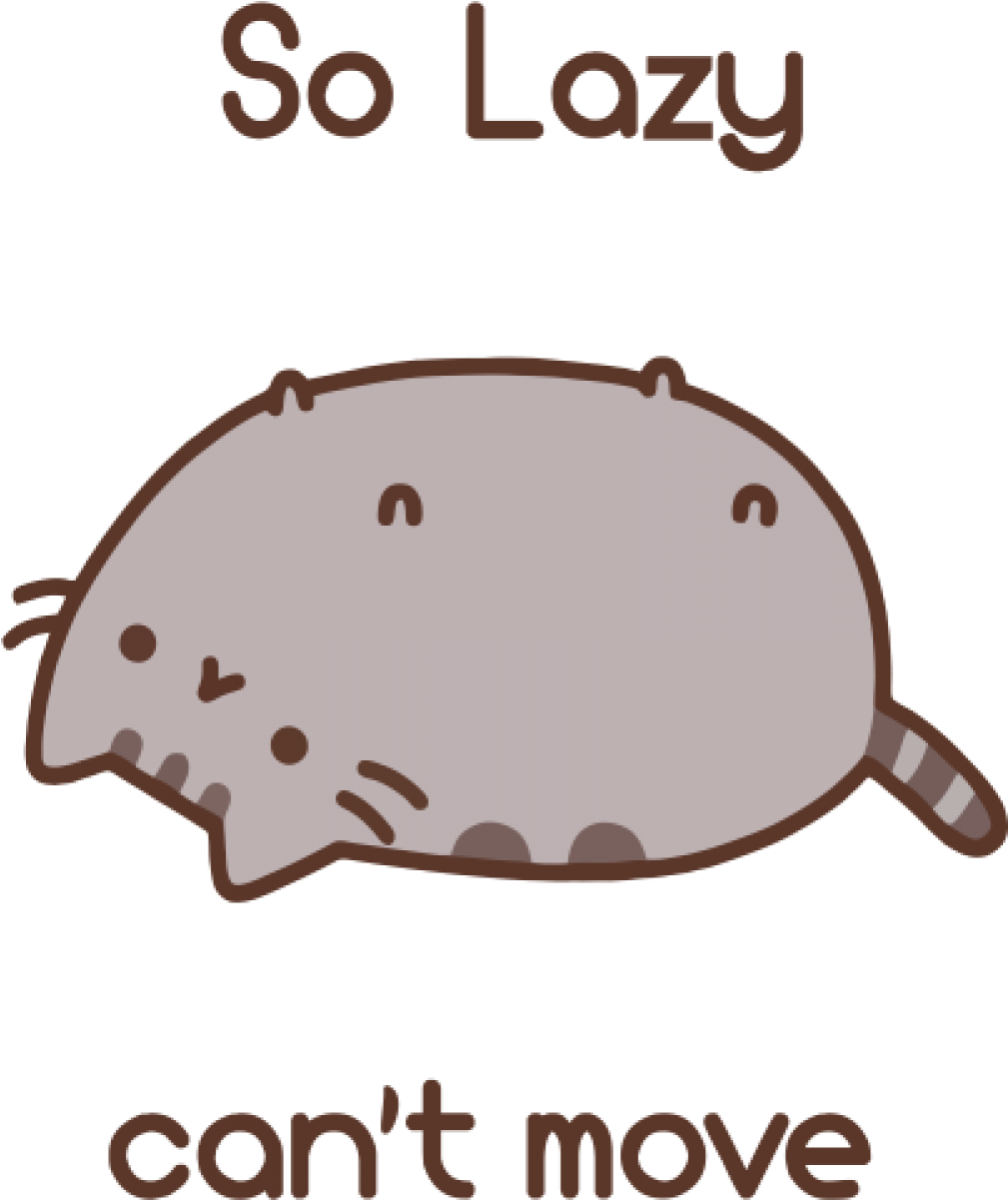 Pusheen Vector Lazy Svg Transparent - So Lazy Cant Move (1200x1200), Png Download