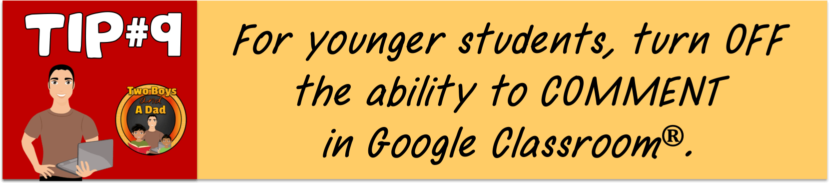 1 Classroom Tips Turn Off Commenting For Younger Children - Classroom (1662x387), Png Download