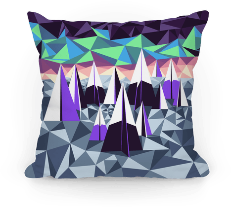 Geometric Winter Mountains And The Northern Lights - Geometric Northern Lights (484x484), Png Download