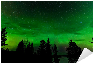Green Glow Of Northern Lights Or Aurora Borealis Sticker - Aurora (400x400), Png Download