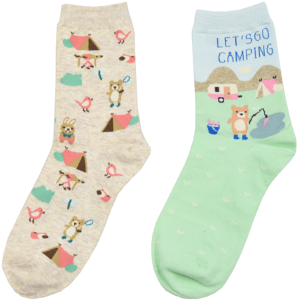 Camping Bear Socks - Sock (480x480), Png Download