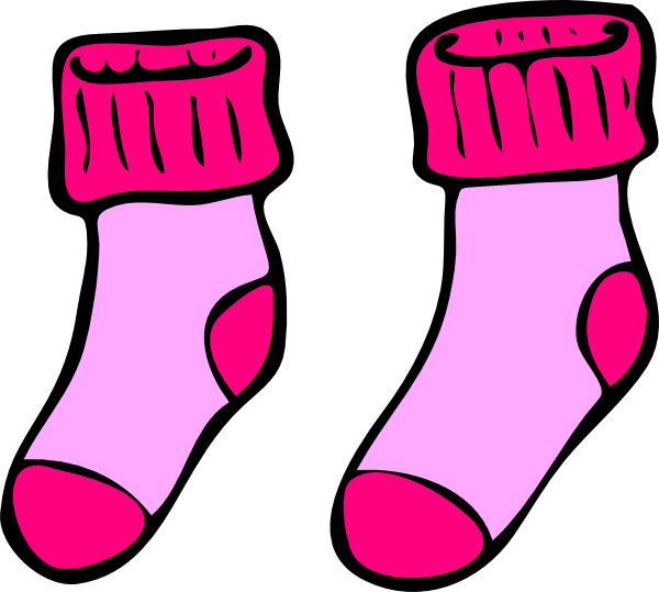 Pink Socks Clip Art At Clker - Socks Clipart (600x539), Png Download