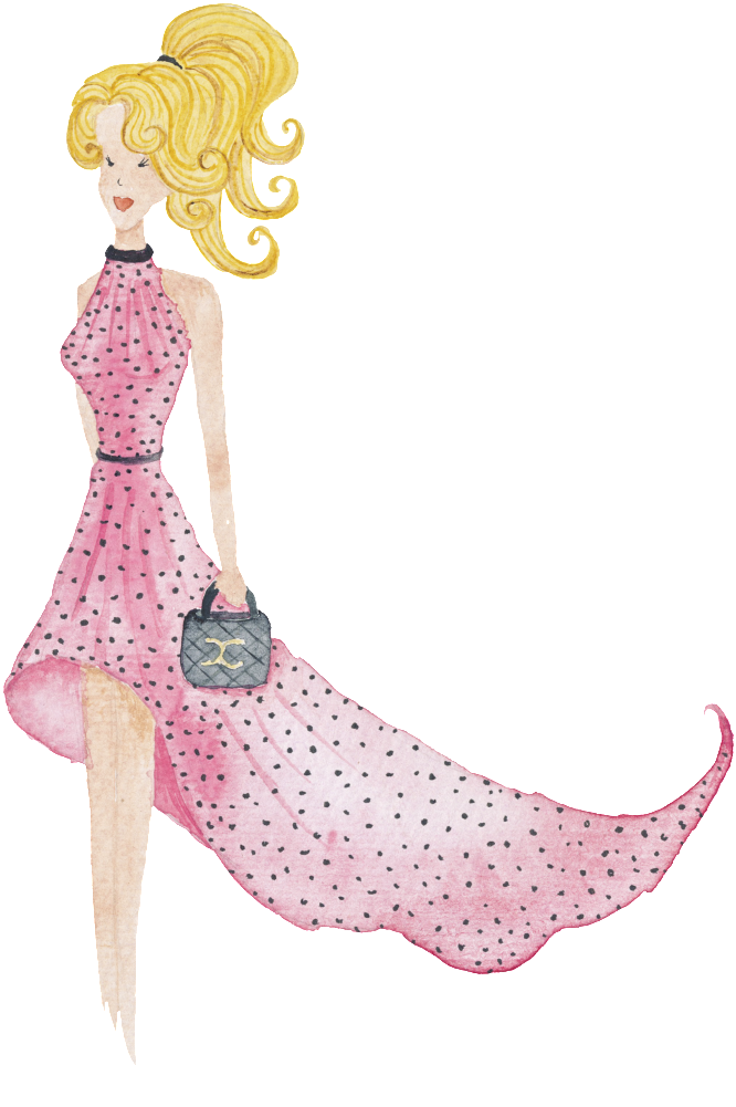Hand Painted Fashion Girl Paris Cartoon Transparent - Fashion (1024x1024), Png Download