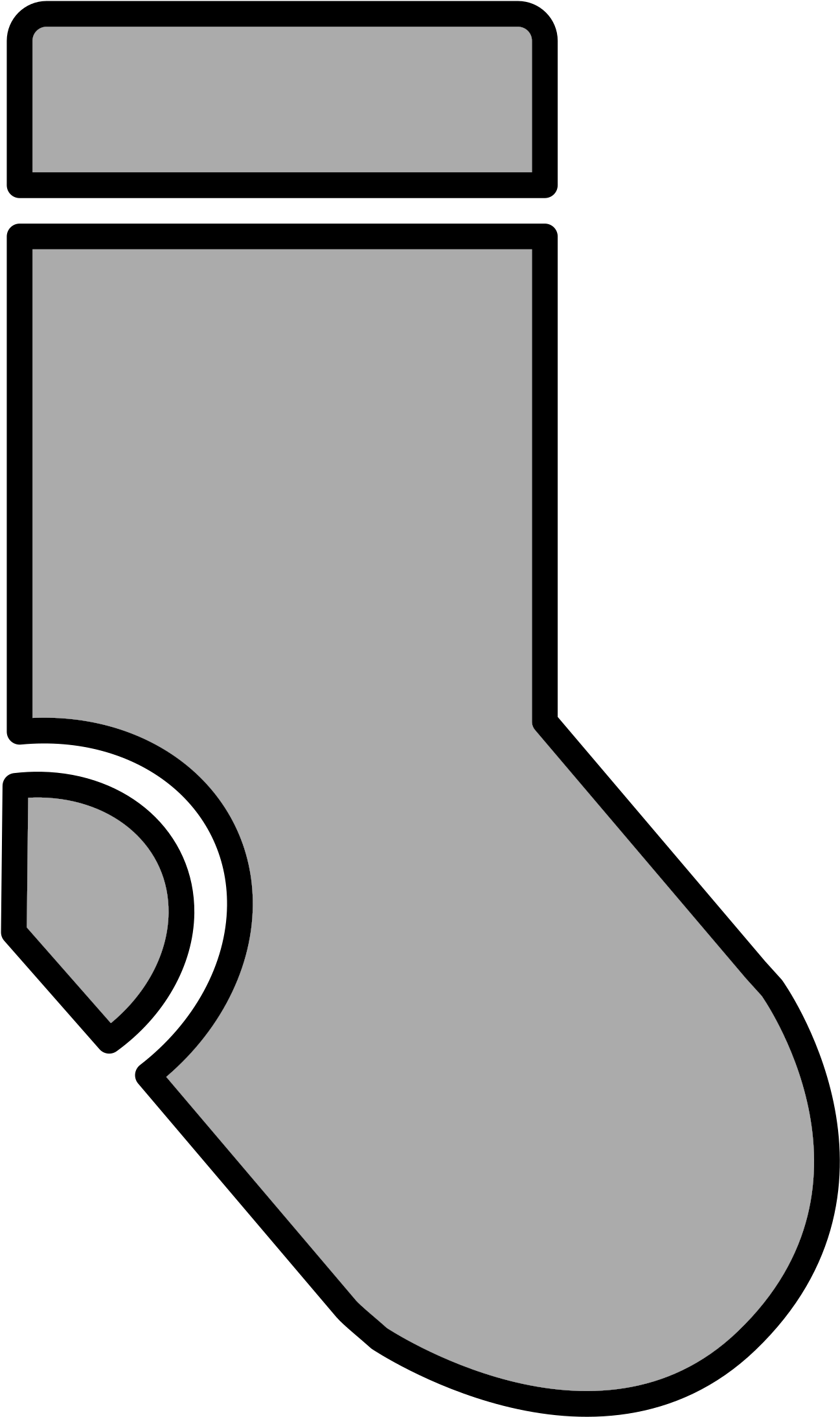 This Free Icons Png Design Of Simple Sock (1510x2400), Png Download