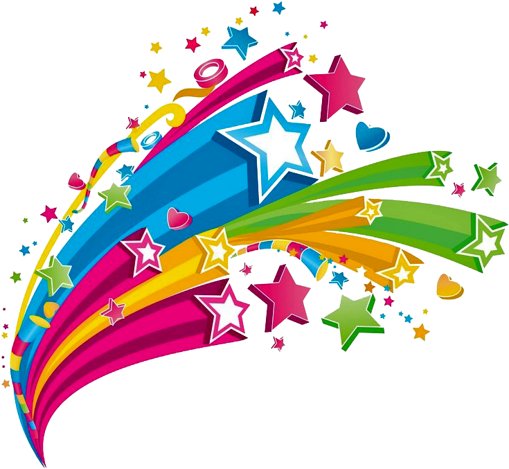 Universidad Popular De Higuera De Vargas Carnaval - Colorful Stars (800x760), Png Download