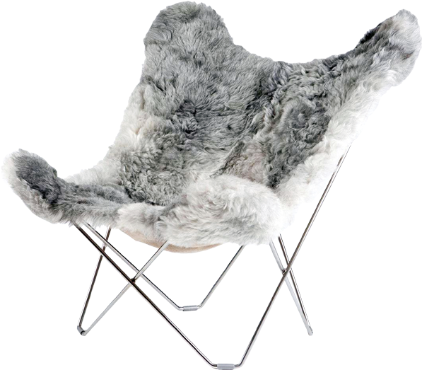 Sheepskin Butterfly Chair (600x600), Png Download