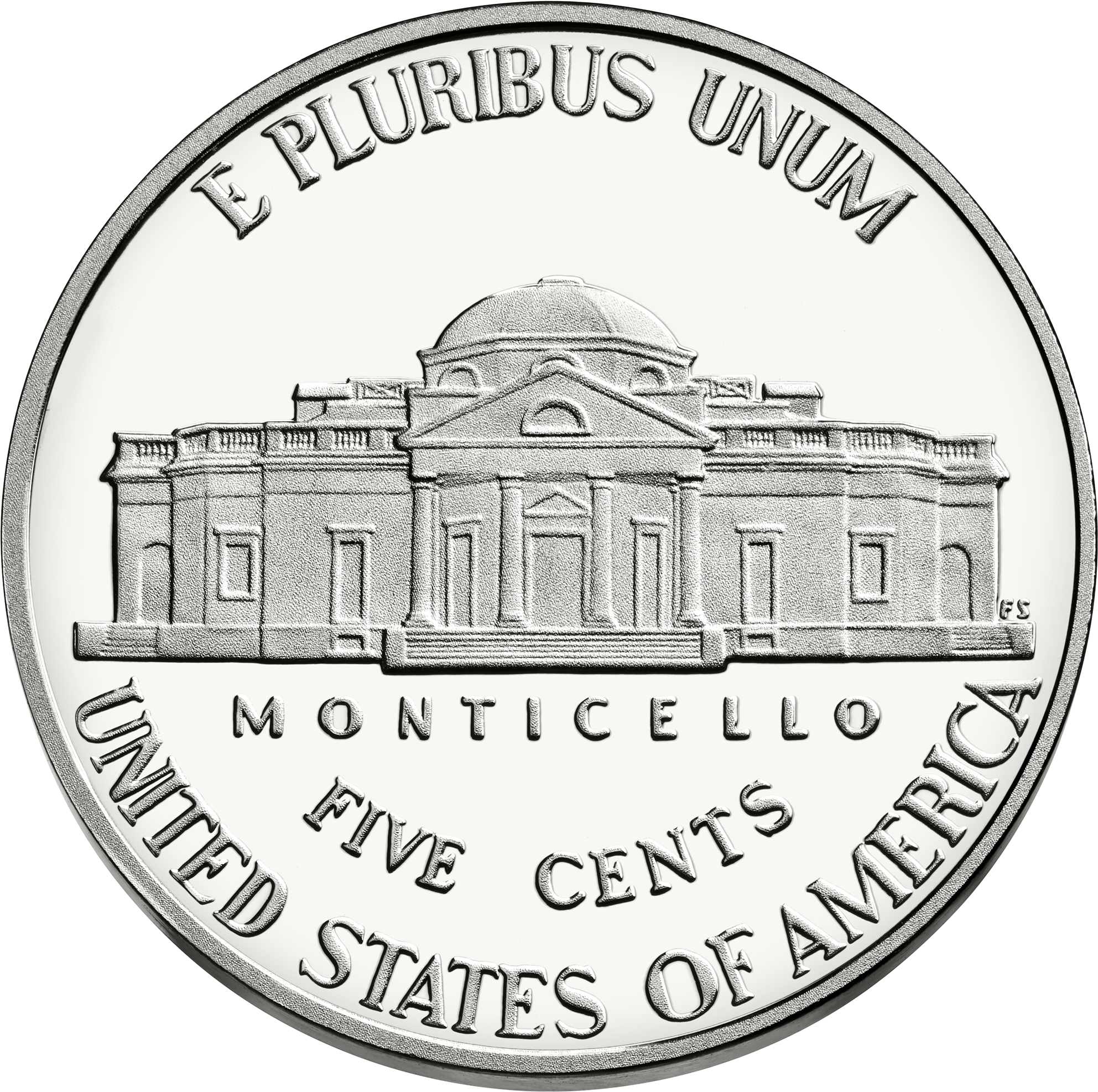 Us Nickel 2013 Rev - 5 Cents Dollar Coin (2000x2000), Png Download