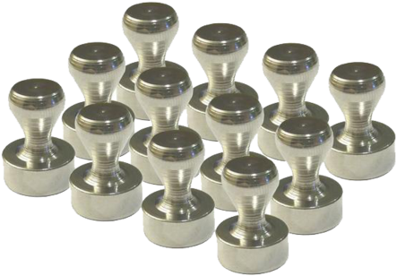 Brushed Nickel Magnetic Push Pins - Ox Magnetics 12 Brushed Nickel Magnetic Push Pins - (480x376), Png Download