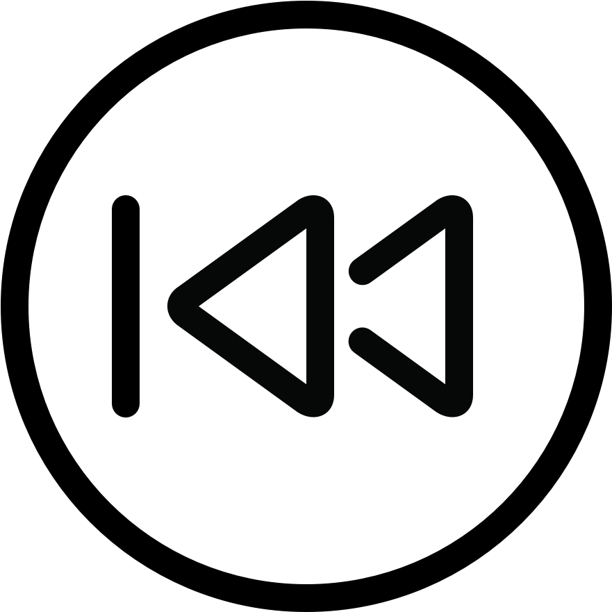 Multimedia Player Rewind Beginning Circle - Rewaind Mono Png (960x960), Png Download