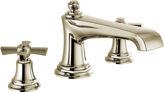 Brizo Rook Roman Tub Faucet With Cross Handles In Polished - Tap (600x600), Png Download