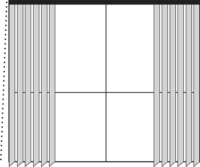 Teds Discount Blinds - Vertical Louver Blinds Drawing (658x550), Png Download