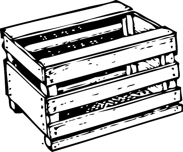 Black, Outline, White, Tomato, Crate, Tomatoes, Crates - Clip Art Crate (640x534), Png Download
