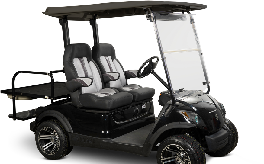 Black Yamaha Golf Cart (900x551), Png Download