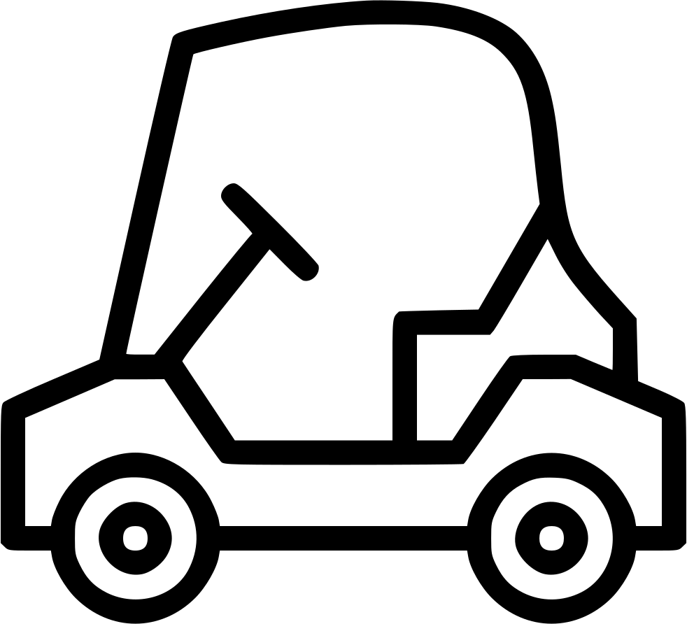 Golf Cart Car Electric Comments - Golf Car Icon Svg (982x892), Png Download